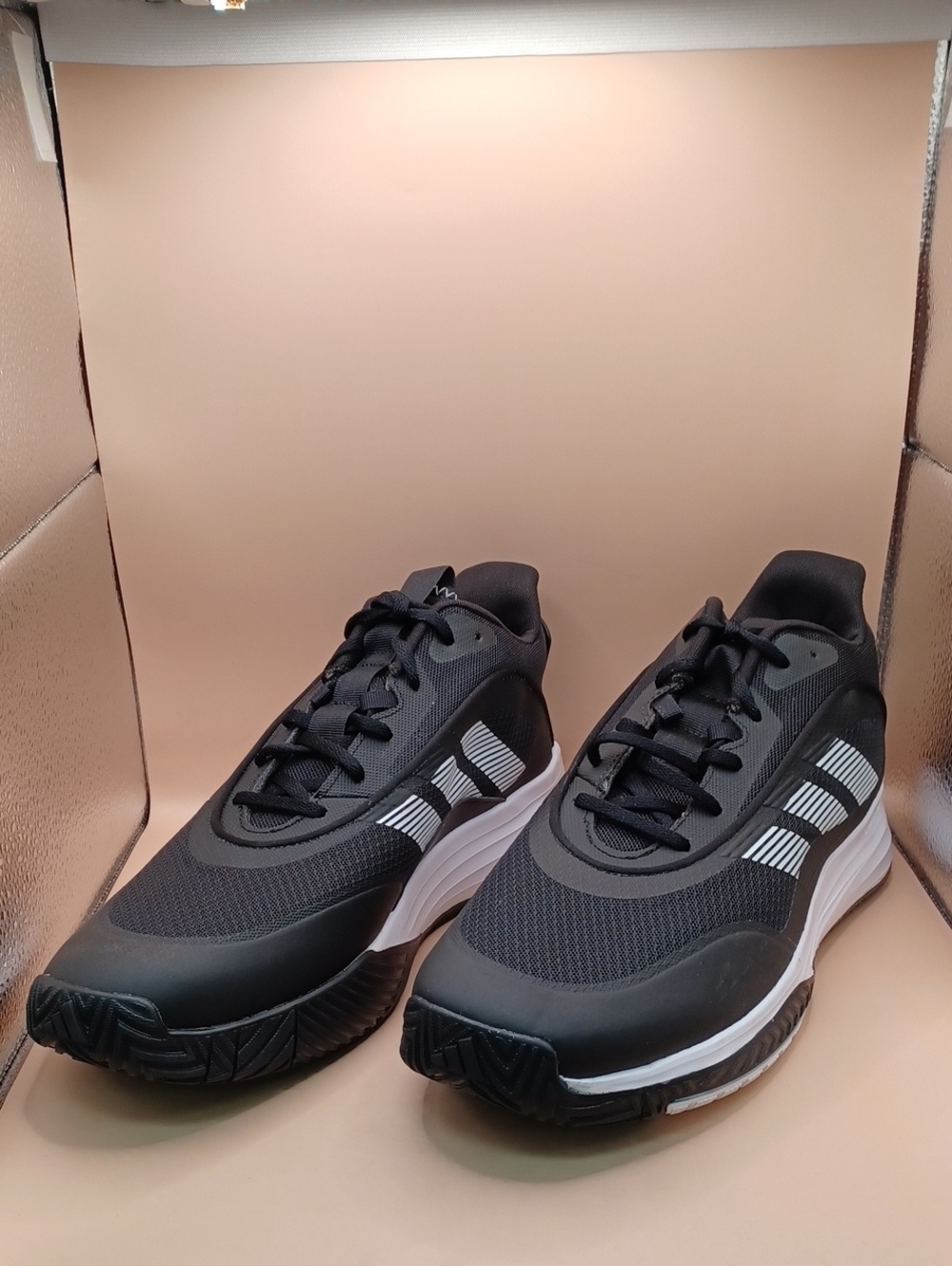 Pre-Owned Adidas Own The Game 3.0 Basketball Shoes-Black/White Men Size 13 US